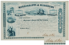General john Dix Signed Mississippi & Missouri Stock
