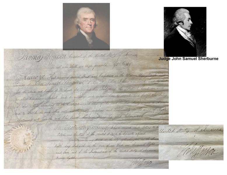 Uncommon Thomas Jefferson Signed  judicial appointment