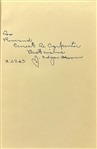 J. Edgar Hoover Signed Copy of Masters of Deceit