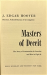 J. Edgar Hoover Signed Copy of Masters of Deceit