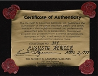 Pierre-Auguste Renoir Signed Certified Piece Of Art Work