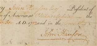 John Hanson Extremely Rare document signed by the first president of Continental Congress to serve a full one-year term