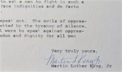 Martin Luther King Jr , Important Secretarially signed Letter Discussing Vietnam War