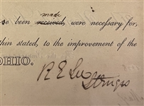 Robert E. Lee Signed Document for the Improvements for the Misissippi