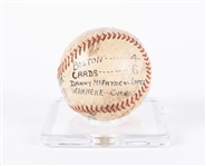 HISTORIC 1937 JOE MEDWICK HOME RUN BASEBALL, SINGLE SIGNED the year of the Triple-Crown