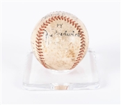 HISTORIC 1937 JOE MEDWICK HOME RUN BASEBALL, SINGLE SIGNED the year of the Triple-Crown