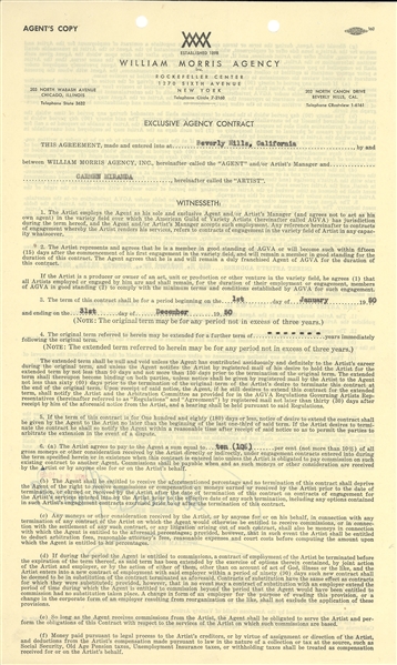 William Morris Agency Contracts & Programs - Miranda, Sheridan, Webb, Temple, Henie, Fonda