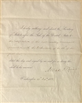 Millard Filmore Document & Cloth Ballot Broadside