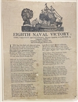 Extremely Rare Broadside. Commodore Perry's Eighth Naval Victory: First Depiction known to show this Important Naval Battle on Lake Erie (1813)