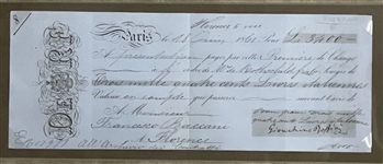 Gioachino Rossini  Signed Check