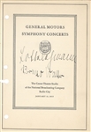 Programs for General Motors Symphony Concerts signed by Golschmann, Menuhin, Walter, Lehmann, Boult, Hess, Suesse, Eddy, Black, Taylor