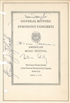 Programs for General Motors Symphony Concerts signed by Golschmann, Menuhin, Walter, Lehmann, Boult, Hess, Suesse, Eddy, Black, Taylor