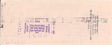 Tennessee Williams Signed Check