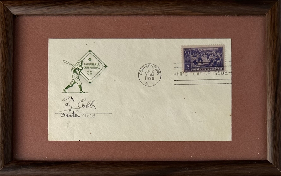Ty Cobb Signed First Day Cover - Cooperstown Grand Opening