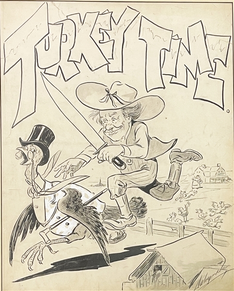 Louis Dalrymple Puck Magazine Cover "Turkey Time" 