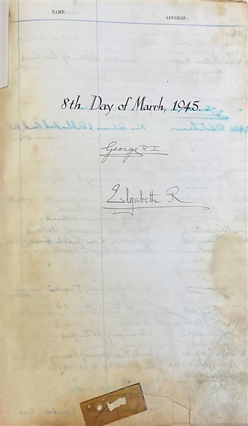 King George VI and Queen Elizabeth signed 1891 1971 Visitors Book.