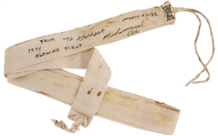 Muhammad Ali Worn & Signed Handwrap Attributed by him to 1974 Forman Fight with Signed Photograph