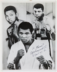 Muhammad Ali Worn & Signed Handwrap Attributed by him to 1974 Forman Fight with Signed Photograph
