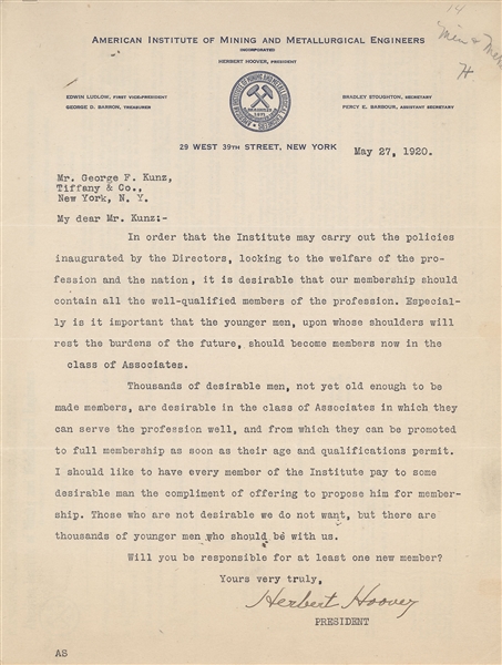 Herbert Hoover TLS - Great Content before Presidency