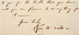 Cyrus W. Field Autograph Letter Signed