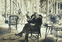 Thomas Edison Signed Photograph on the porch at his Fort Myers, Florida winter estate