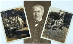 Thomas Edison Signed Photograph on the porch at his Fort Myers, Florida winter estate