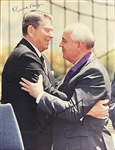 Historic Signed Ronald Reagan & Mikhail Gorbachev Signed 11x14 Color Photo