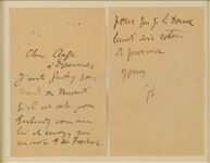 Henri de Toulouse-Lautrec Fine ALS  accompanied with Original Lithograph