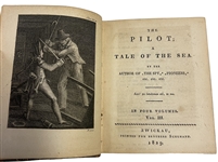 Very Rare 2 Signed volumes from Franklin Delano Roosevelt's personal library. The Pilot A Tale of the Sea by James Fenimore Copper was printed for Brothers Schumann 1829.  