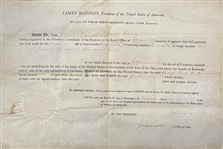 James Madison and Monroe Signed Land Grant