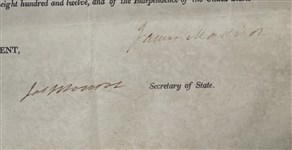 James Madison and Monroe Signed Land Grant