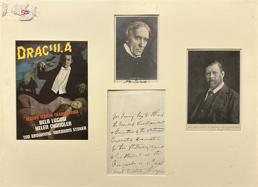 Bram Stoker AL & Henry Irving Signed Photo