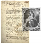 Rare Count Leslie Walter 1650-Signed letter referring to Hungary