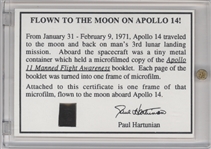"Flown to the moon aboard Apollo 14"
