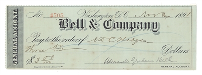 Alexander Graham Bell  Signed Check