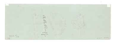 Alexander Graham Bell  Signed Check