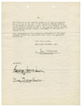 George & Ira Gershwins Contract to Write a New Song for the Motion Picture Girl Crazy