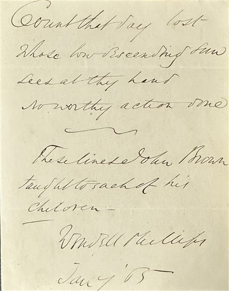 Wendell Phillips AQS about John Brown