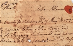 Extremely Rare Ethan Allen Document Signed 7 Times,  Dated May 1773 