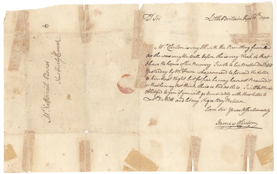 James Clinton - send his Slave to deliver Important Letter