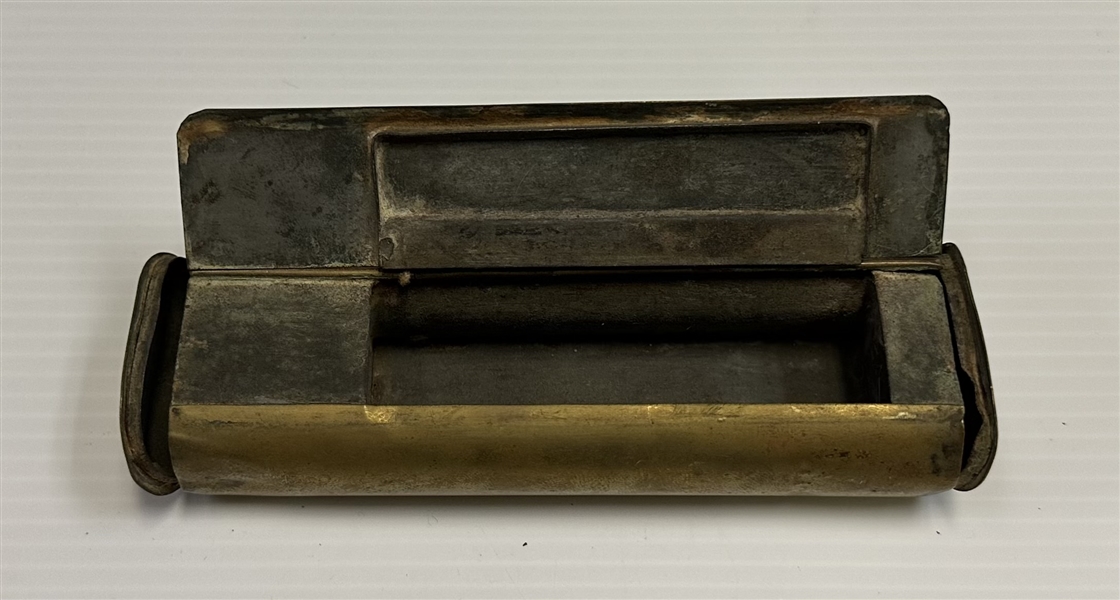 Revolutionary War Traveling Brass Tabacco and Pipe Carrier