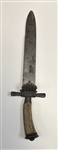 Revolutionary War Large Knife in Sheath - Antler Grip w/ Handles