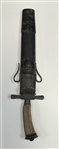 Revolutionary War Large Knife in Sheath - Antler Grip w/ Handles