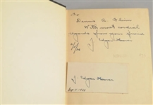 J. Edgar Hoover Signed Book & Card 1938