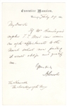 Abraham Lincoln Signed Letter on Executive Mansion for To Secretary of The Navy re: Appointment for Naval Academy!