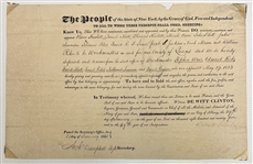 New York Collection of 4 Documents/ Incl. George & Dewitt Clinton For First Major and Wreckmaster positions