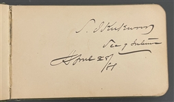 Autograph Album with  James Garfield as President, Chester A. Aurthur as VP,  William T. Sherman, Burnside,Johnston,Alexander H. Stephens, P.T. Barnum and many more!