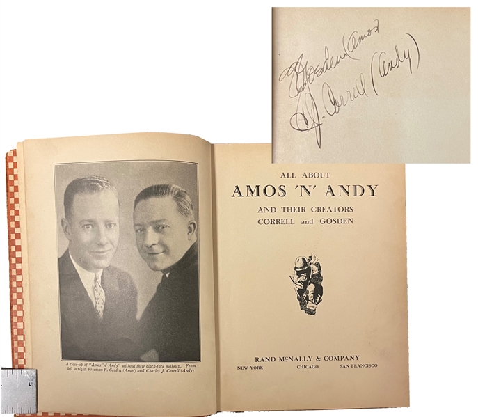 "All About Amous n Andy" Hardcover book signed by its Creators Charles Corell & Freeman Gosden Signed Book 