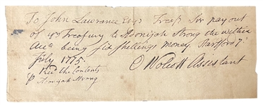 1775 Oliver Wolcott Sr. Signer of the Declaration Of Independence  ADS