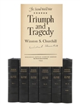 CHURCHILLS BRILLIANT HISTORY OF THE SECOND WORLD WAR SIGNED BY HIM IN VOLUME VI. In Custom Clam Shelled Cases